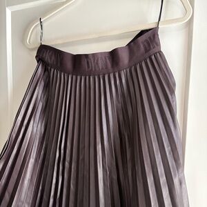DKNY Pleated Vinyl/Pleather Skirt